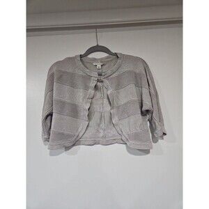 Banana Republic Stripe Textured Shrug With Top Button, Size SM